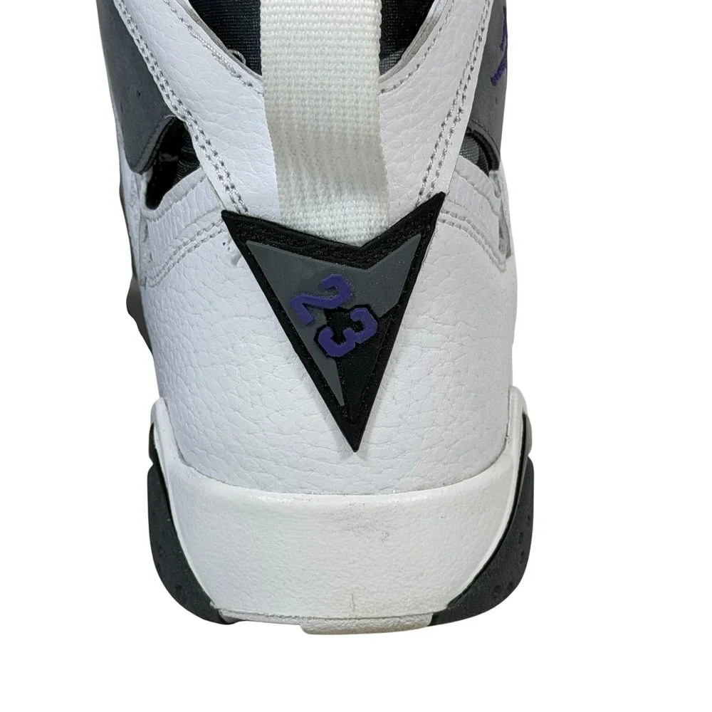 Air Jordan 7 Retro BG Flint 2021 White Varsity Purple Grey 7Y Men's 7 DJ2777-100